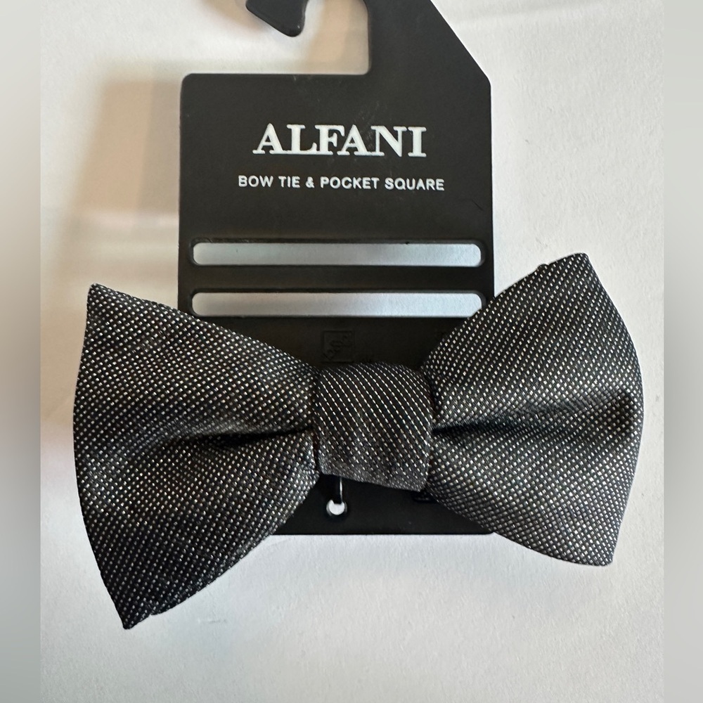 Alfani Black and Silver bow tie
